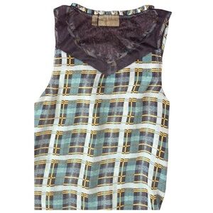 Princess Vera Wang Button Down Sleeveless sheer Top, Size Small